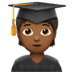 🧑🏾‍🎓 student: medium-dark skin tone display on Apple